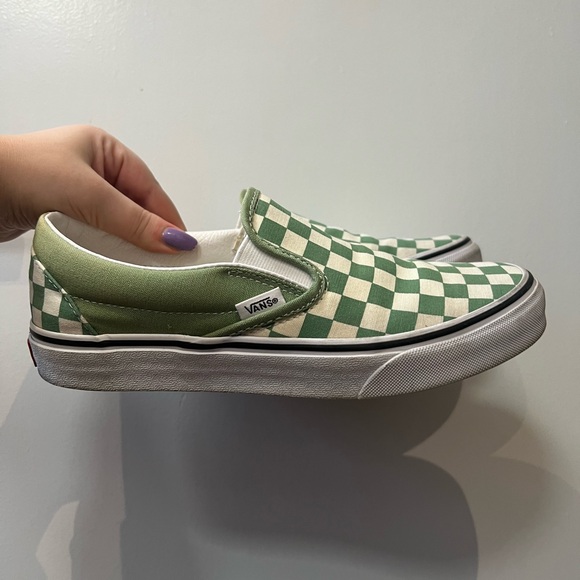 Green checkered slip on Vans - Picture 2 of 8